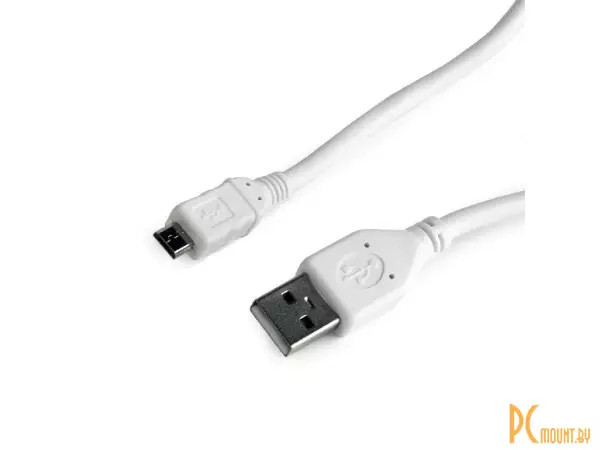 Кабель USB 2.0 USB->MicroUSB Gembird CCP-mUSB2-AMBM-W-0.1M