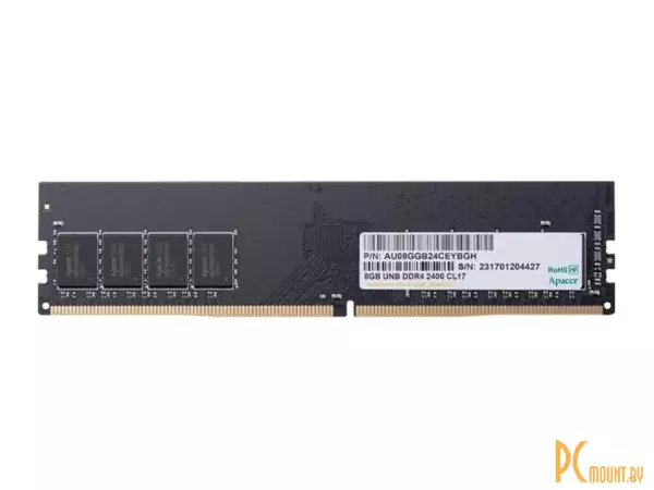 Память оперативная DDR4, 8GB, PC19200 (2400MHz), Apacer EL.08G2T.GFH  AU08GGB24CEYBGH